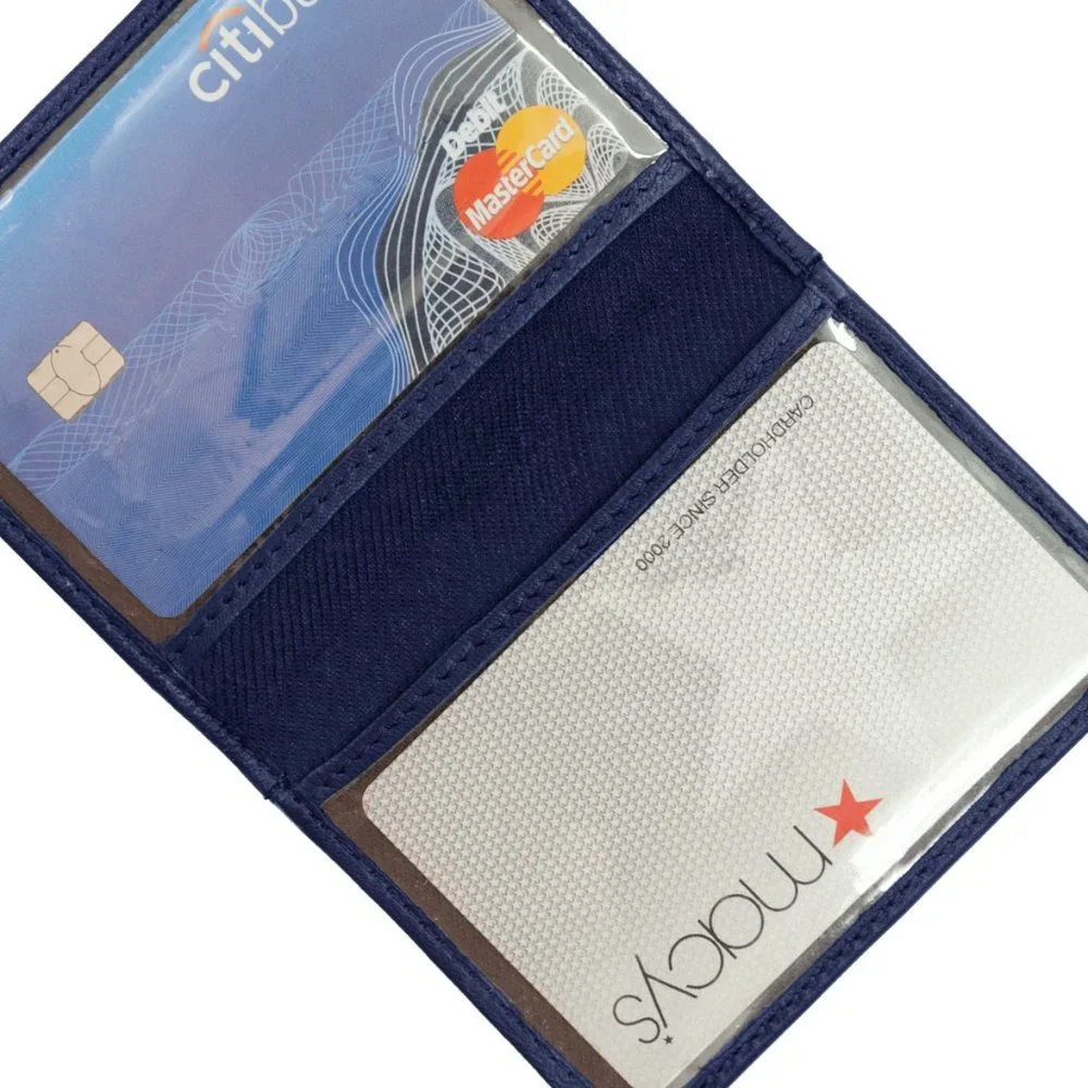 Genuine Leather Men Bifold Mini ID Holder Credit Card Case Organizer